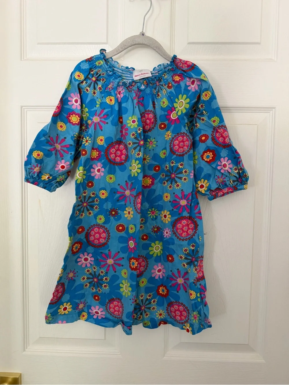 Hanna Andersson Blue Floral Peasant Dress